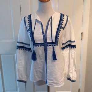 J.Crew White Linen Top